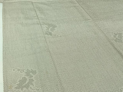 平和屋着物▽本塩沢　単衣　110亀甲　唐草文　正絹　逸品　AABJ0247jh