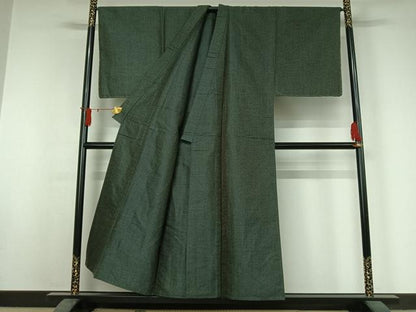 平和屋着物▽男性　紬　単衣　120亀甲　総詰め　正絹　逸品　未使用　AABJ0254jh