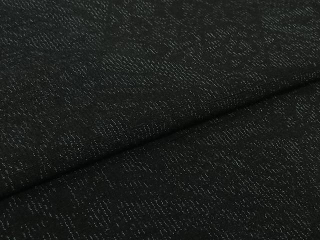 平和屋着物▽男性　結城紬　単衣　草花文　正絹　逸品　AABJ0255jh
