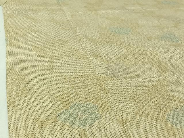 平和屋着物▽上質な紬　単衣　舞花文　正絹　逸品　AABJ0259jh