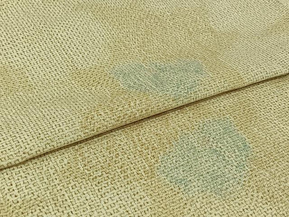 平和屋着物▽上質な紬　単衣　舞花文　正絹　逸品　AABJ0259jh