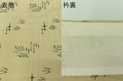 平和屋着物▽上質な紬　単衣　琉球絣　正絹　逸品　AABJ0260jh