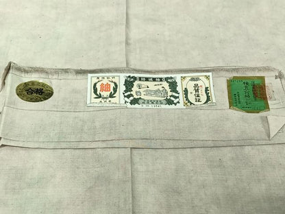 平和屋着物▽結城紬　単衣　ワンポイント　辻が花　証紙付き　正絹　逸品　AABJ0267jh