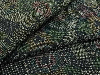 平和屋着物▽本塩沢　単衣　幾何学文様　正絹　逸品　AABJ0268jh
