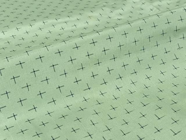 平和屋着物▽上質な紬　単衣　十字絣　正絹　逸品　AABJ0277jh