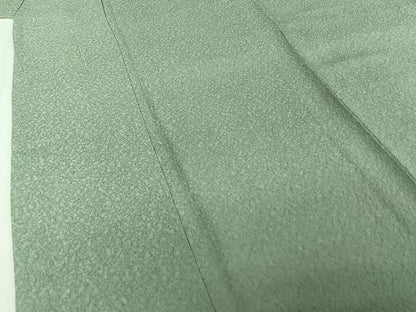 平和屋着物▽上質な色無地　単衣　錆青磁色　正絹　逸品　AABJ0278jh