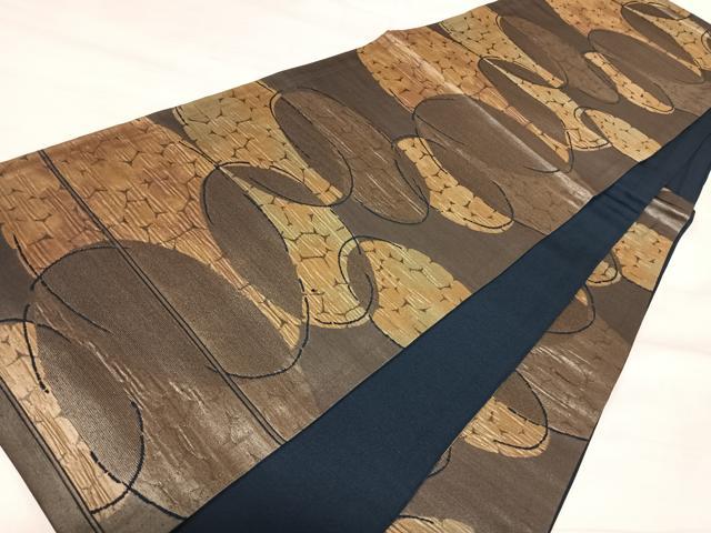 平和屋着物◎六通柄袋帯　抽象文様　正絹　逸品　AABJ0285yx