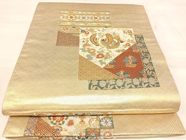平和屋着物◎六通柄袋帯　唐織　正倉院名物裂集紋　金糸　正絹　逸品　AABJ0288yx