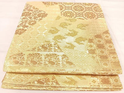平和屋着物◎佐賀錦　六通柄袋帯　名物錦　金糸　正絹　逸品　AABJ0292yx