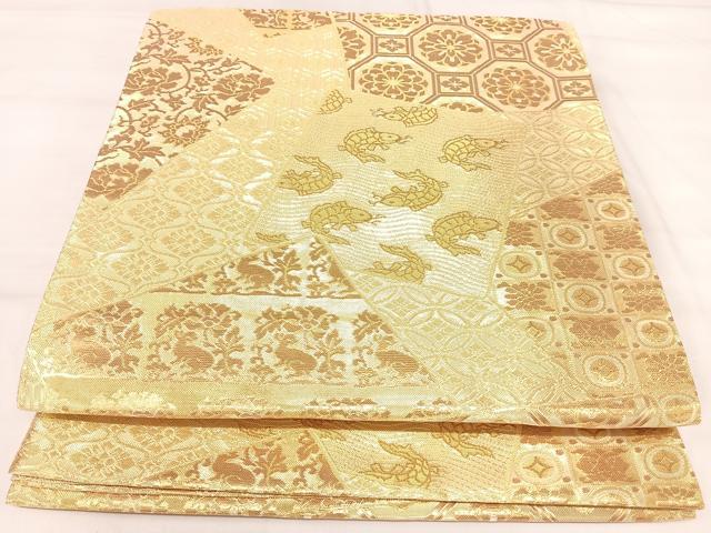 平和屋着物◎佐賀錦　六通柄袋帯　名物錦　金糸　正絹　逸品　AABJ0292yx