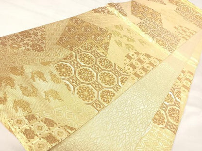 平和屋着物◎佐賀錦　六通柄袋帯　名物錦　金糸　正絹　逸品　AABJ0292yx