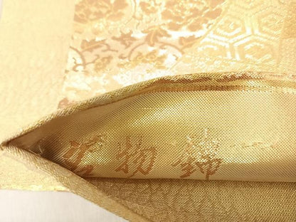 平和屋着物◎佐賀錦　六通柄袋帯　名物錦　金糸　正絹　逸品　AABJ0292yx