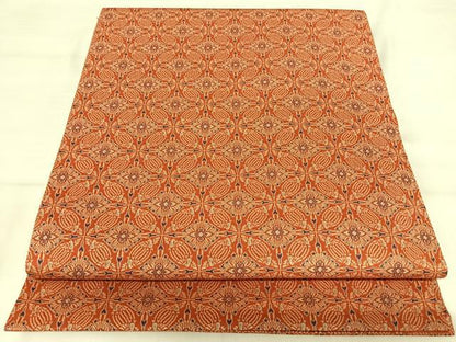 平和屋着物◎丸帯　幾何学花文　正絹　逸品　AABJ0301yx