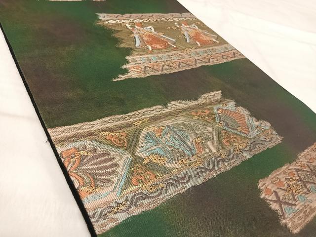 平和屋着物◎TOKI志すい キモノモードオリジナルブランド　六通柄袋帯　人物文　金糸　引箔　正絹　逸品　AABJ0305yx