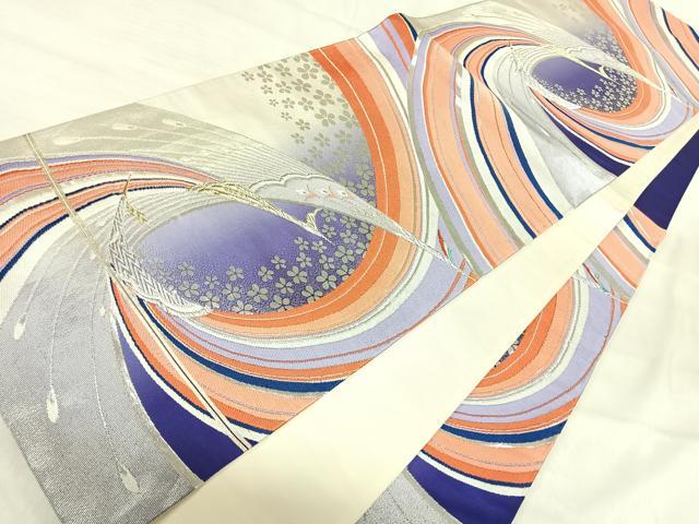 平和屋着物◎六通柄袋帯　唐織　花鳥文　金銀糸　正絹　逸品　AABJ0311yx