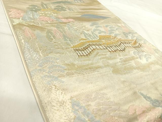 平和屋着物◎六通柄袋帯　唐織　遠山風景文　金銀糸　正絹　逸品　AABJ0315yx