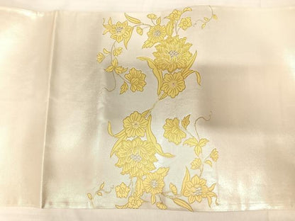 平和屋着物◎六通柄袋帯　天然美　草花文　金銀糸　正絹　逸品　AABJ0317yx