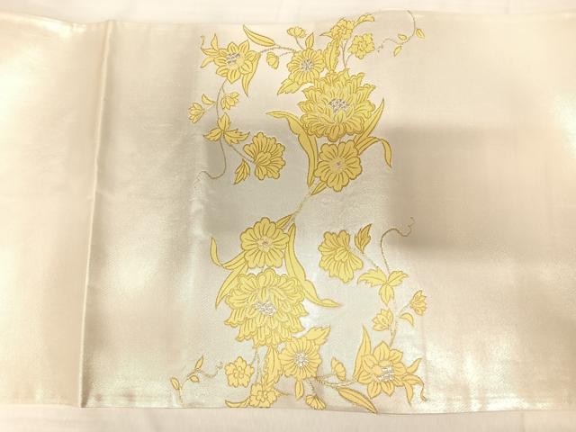 平和屋着物◎六通柄袋帯　天然美　草花文　金銀糸　正絹　逸品　AABJ0317yx