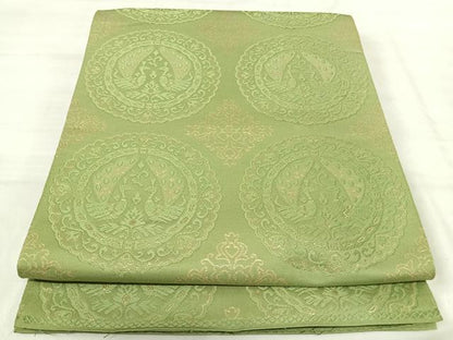 平和屋着物◎六通柄袋帯　唐織　古代名物裂　孔雀華紋　金糸　正絹　逸品　AABJ0341yx