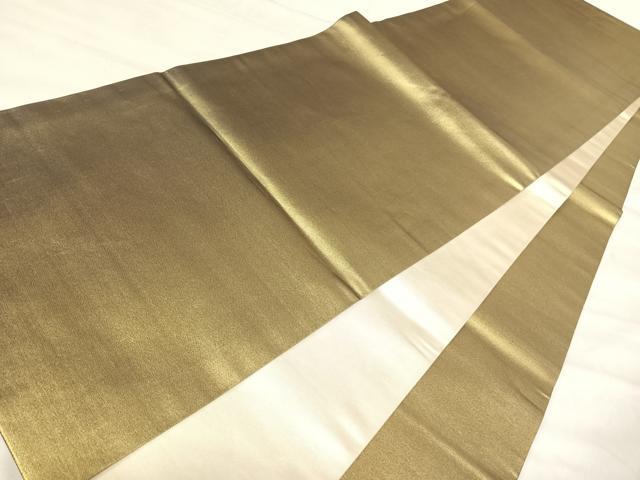 平和屋着物◎全通柄袋帯　霞文　金糸　正絹　逸品　AABJ0353yx