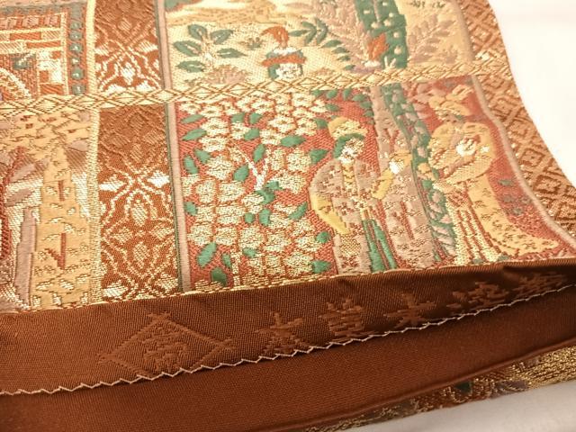 平和屋着物◎六通柄袋帯　唐織　新正倉院錦　本草木染帯　金糸　正絹　逸品　AABJ0369yx