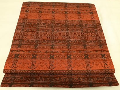 平和屋着物◎全通柄袋帯　横段花文　正絹　逸品　AABJ0372yx