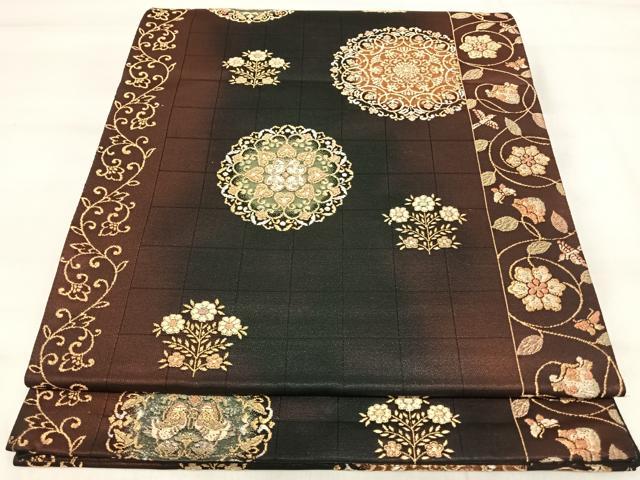 平和屋着物◎六通柄袋帯　花丸文　金銀糸　正絹　逸品　AABJ0378yx
