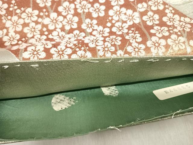 平和屋着物◎西陣　六通柄袋帯　唐織　流水鴛鴦花文　金銀糸　正絹　逸品　AABJ0383yx
