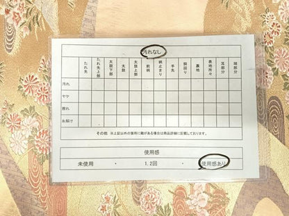 平和屋着物◎六通柄袋帯　唐織　遠山花園文　能衣錦　金糸　正絹　逸品　AABJ0393yx