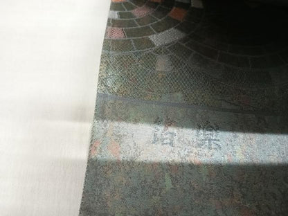 平和屋着物◎六通柄袋帯　箔楽　抽象文様　正絹　逸品　AABJ0408yx