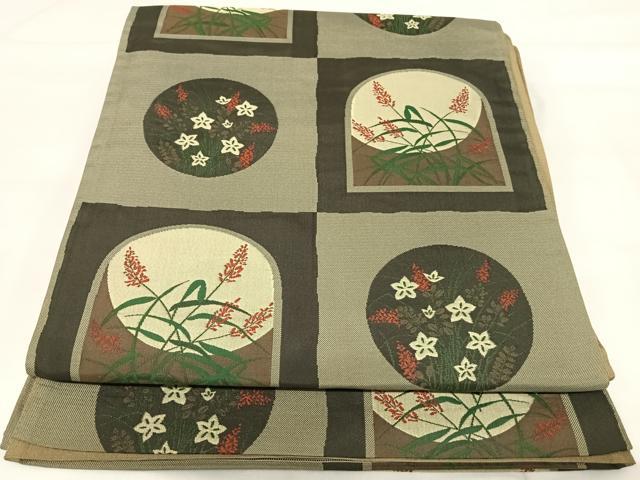 平和屋着物◎六通柄袋帯　古今絵巻　紹紦帯　正絹　逸品　AABJ0412yx