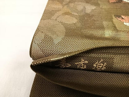 平和屋着物◎六通柄袋帯　夢市楽　金糸　正絹　逸品　AABJ0414yx