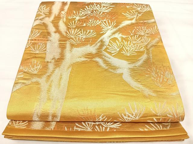 平和屋着物◎六通柄袋帯　松　金糸　正絹　逸品　AABJ0415yx