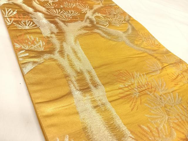 平和屋着物◎六通柄袋帯　松　金糸　正絹　逸品　AABJ0415yx