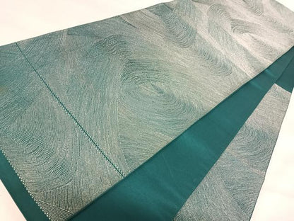 平和屋着物◎六通柄袋帯　流水文　銀糸　正絹　逸品　AABJ0428yx