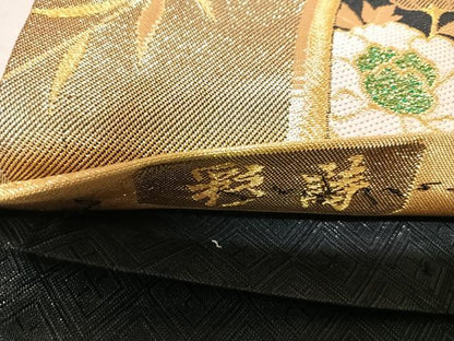平和屋着物◎佐賀錦　六通柄袋帯　彩詩　金糸　正絹　逸品　AABJ0448yx