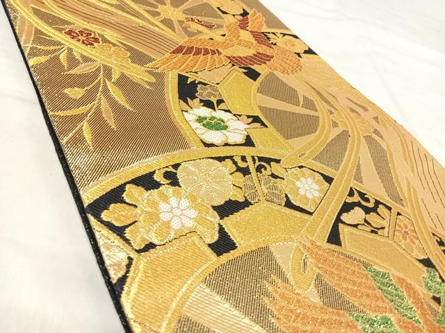 平和屋着物◎佐賀錦　六通柄袋帯　彩詩　金糸　正絹　逸品　AABJ0448yx