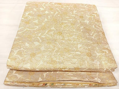 平和屋着物◎佐賀錦　両面　六通柄袋帯　花蝶文　金銀糸　正絹　逸品　AABJ0456yx