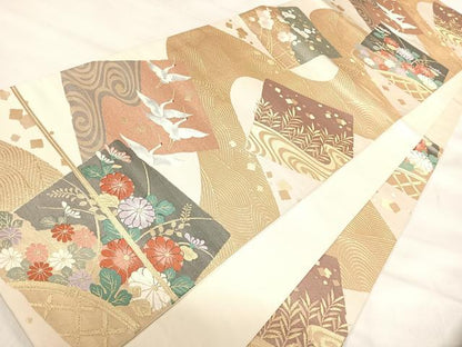 平和屋着物◎六通柄袋帯　唐織　寛永飛翔錦　金銀糸　正絹　逸品　AABJ0457yx