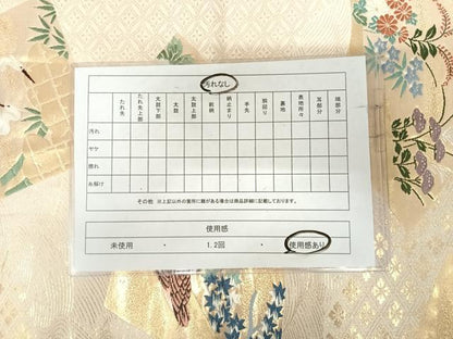平和屋着物◎六通柄袋帯　唐織　地紙花鳥文　金糸　正絹　逸品　AABJ0471yx