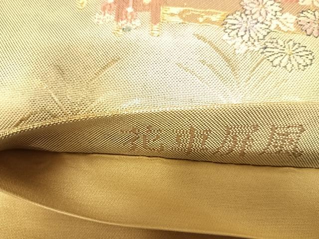 平和屋着物◎六通柄袋帯　唐織　花車屏風　金糸　正絹　逸品　AABJ0485yx