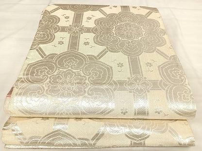 平和屋着物◎佐賀錦　両面　全通柄袋帯　蜀甲天平華文　銀糸　やまと誂製　正絹　逸品　AABJ0494yx
