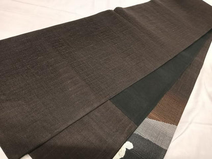 平和屋着物◎太鼓柄袋帯　すくい織　幾何学文様　金糸　正絹　逸品　AABJ0515yx