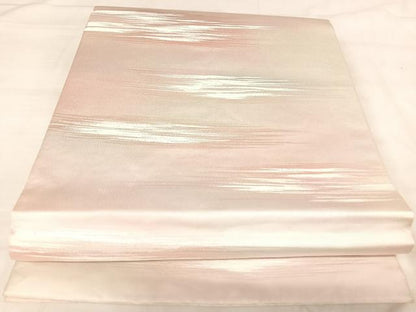 平和屋着物◎六通柄袋帯　霞文　銀糸　正絹　逸品　AABJ0518yx