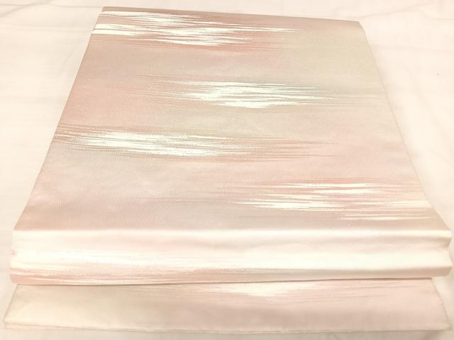 平和屋着物◎六通柄袋帯　霞文　銀糸　正絹　逸品　AABJ0518yx