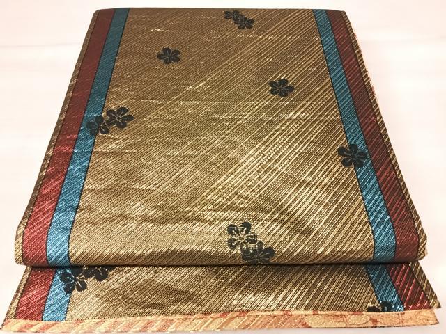平和屋着物◎両面全通柄袋帯　舞蝶文　金糸　正絹　逸品　AABJ0533yx