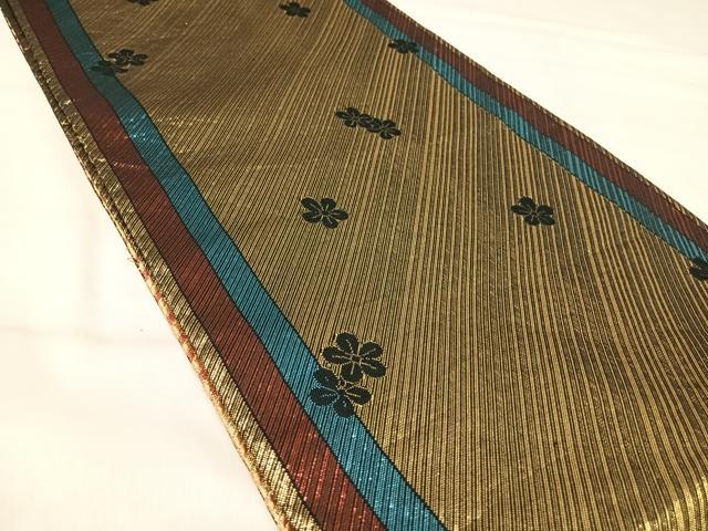 平和屋着物◎両面全通柄袋帯　舞蝶文　金糸　正絹　逸品　AABJ0533yx
