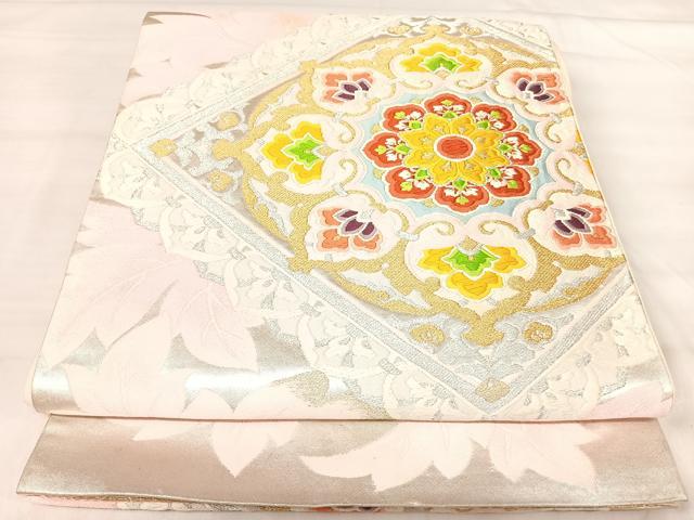 平和屋着物◎六通柄袋帯　唐織　正倉院花文　金銀糸　正絹　逸品　AABJ0535yx