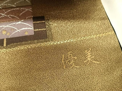 平和屋着物◎西陣　六通柄袋帯　花唐草文　優美　金銀糸　正絹　逸品　AABJ0553yx