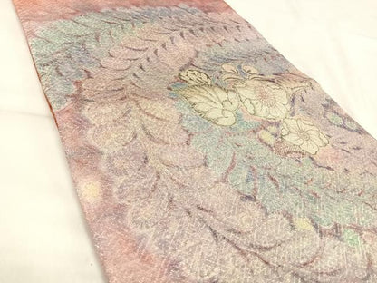 平和屋着物◎太鼓柄袋帯　辻が花　金糸　正絹　逸品　AABJ0555yx